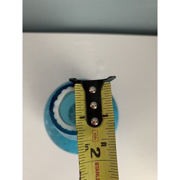 Vintage Victorian Satin Blue Case Glass Dot Pattern Vase Teardrop Home Decor Art - Picture 15 of 16